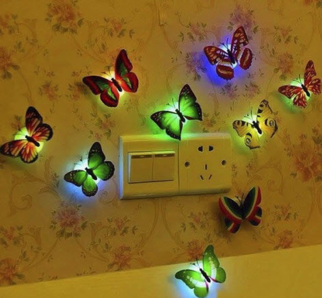 Con bướm led dán tường phát sáng